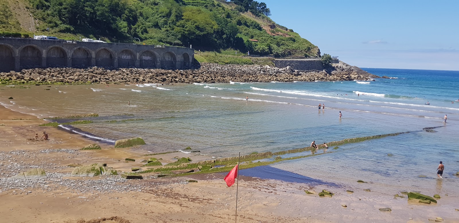 Photo de Gaztetape Hondartza protégé par des falaises