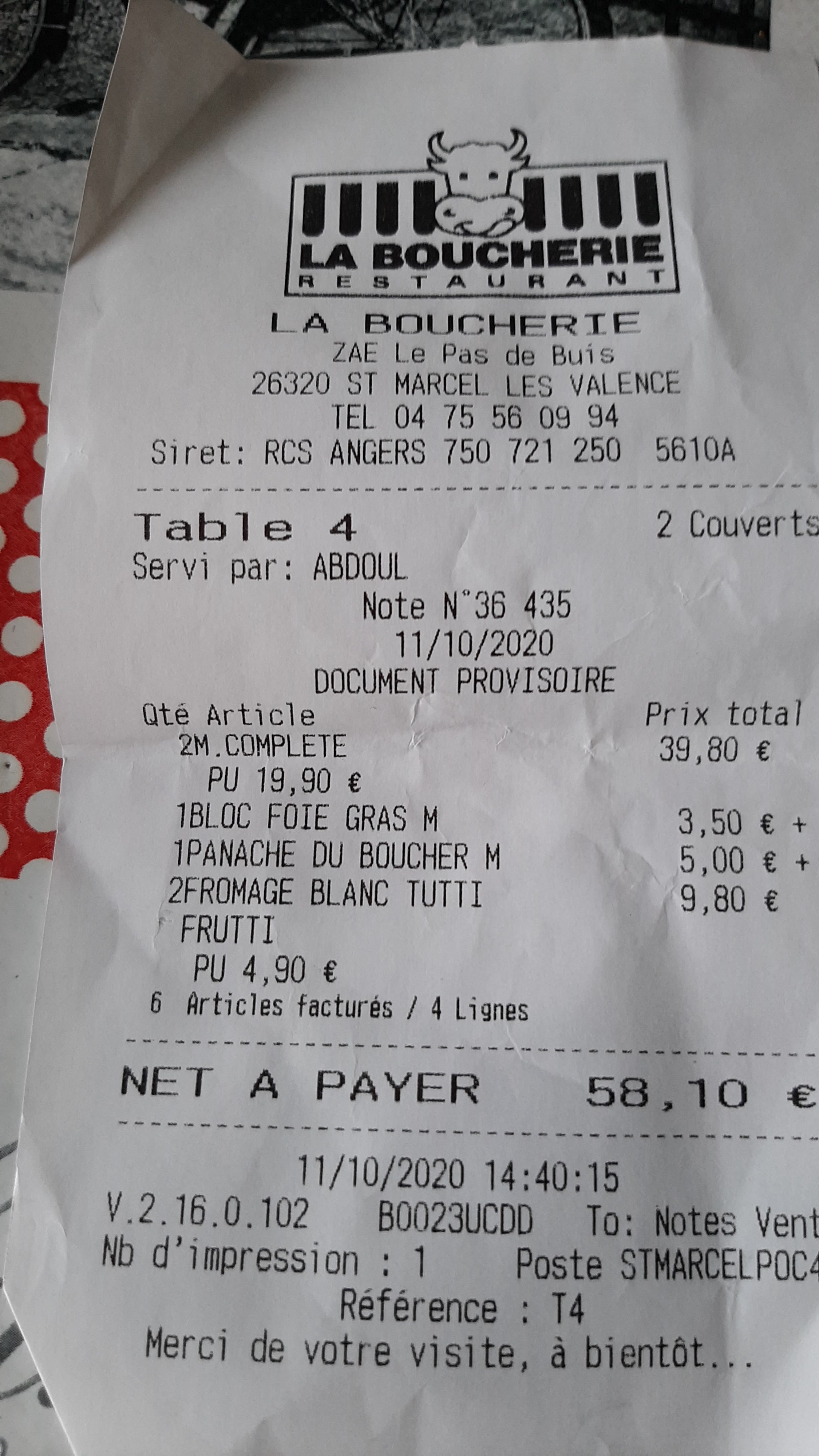 Photo n° 1 de l'avis de christophe.e fait le 11/10/2020 à 13:33