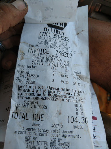 Auto Parts Store «NAPA Auto Parts - Genuine Parts Company», reviews and photos, 555A Indian Trail Lilburn Rd NW, Lilburn, GA 30047, USA