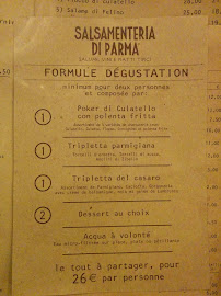 Salsamenteria di Parma à Paris menu
