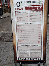Menu / carte de Restaurant O'Liban à Rennes