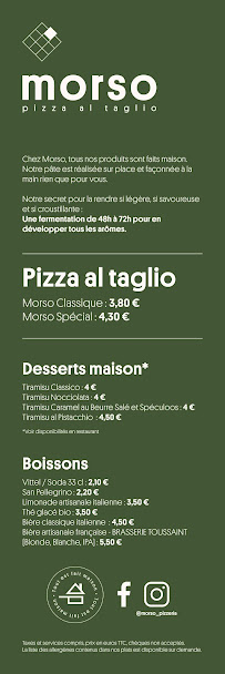 Menu du Morso - Pizza al taglio à Boulogne-Billancourt