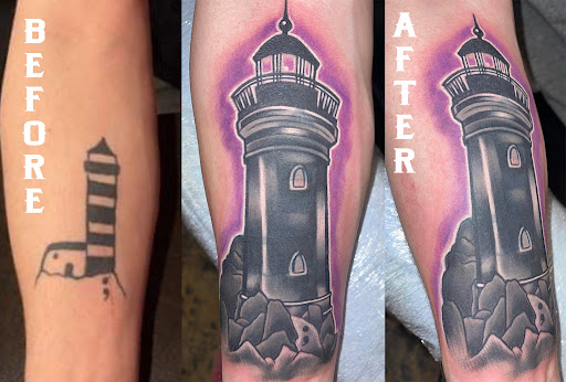 Explore flower sleeve tattoo ideas, creative tattoo ideas in Fort Dodge, available at Crave Tattoo
