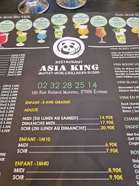 Restaurant asiatique Asia King à Évreux (la carte)