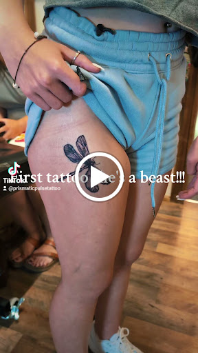 Explore butterfly tattoo cover up ideas, creative tattoo ideas in Cornelia, available at Prismatic Pulse Tattoo