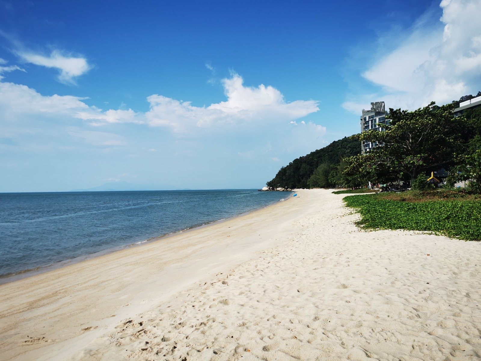 Teluk Bahang Beach的照片 带有碧绿色水表面