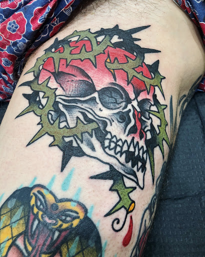 Explore he man tattoo ideas, creative tattoo ideas in Jackson, available at Electric Dagger