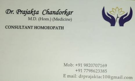 Dr Prajakta Chandorkar's Homoeopathy