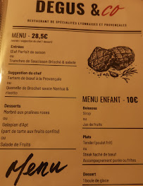 Restaurant Degus&Co à Toulouse (le menu)