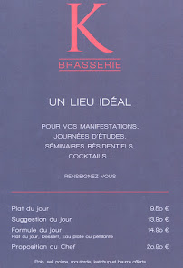 Menu / carte de Brasserie K à Toul