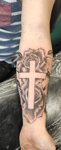 Explore gangster sleeve tattoo ideas, creative tattoo ideas in Lewiston, available at Walkins tattoos studio