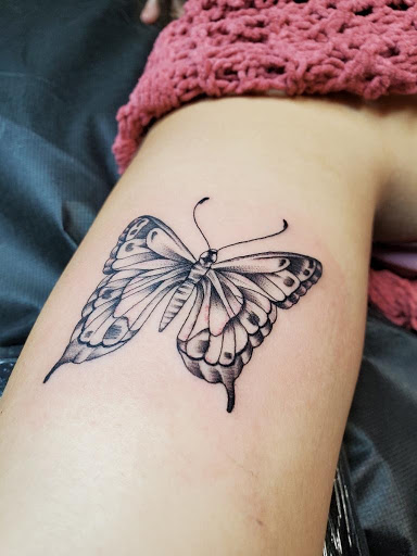 Explore mens calf tattoo ideas, creative tattoo ideas in Keyport, available at Taboo Tattoos