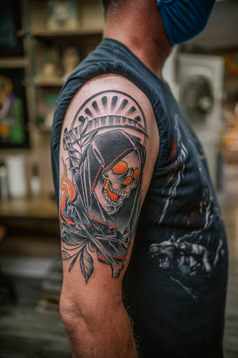 Explore thumb tattoo ideas, creative tattoo ideas in Leesville, available at Revolution Ink Tattoo and Art Gallery