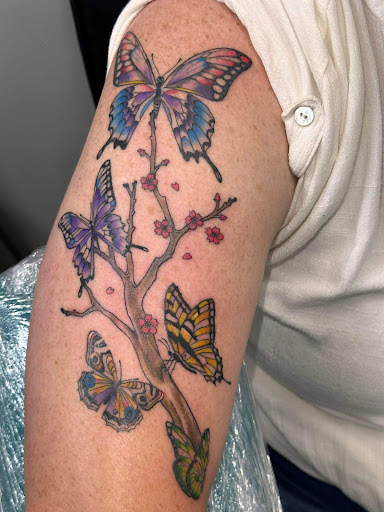 Explore shoulder scar tattoo ideas, creative tattoo ideas in Rowlett, available at Fresh Image Tattoo Studios