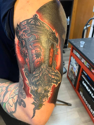 Explore horror tattoo sleeve ideas, creative tattoo ideas in Kenosha, available at Kenosha Tattoo Company