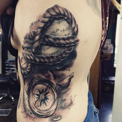 Explore knee cap tattoo ideas, creative tattoo ideas in Saint Paul, available at Iron Rhino Tattoo