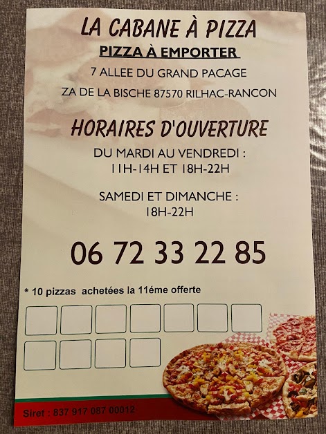La Cabane à Pizza 87570 Rilhac-Rancon