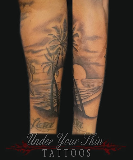 Explore female elbow tattoo ideas, creative tattoo ideas in Green Cove Springs, available at Under Your Skin Tattoos