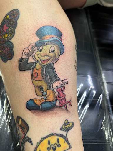 Explore cute face tattoo ideas, creative tattoo ideas in Roanoke, available at Saint Cecilias Art Studio