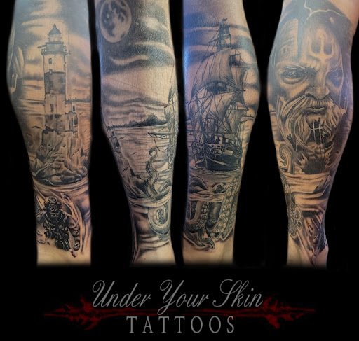 Explore middle of boob tattoo ideas, creative tattoo ideas in Green Cove Springs, available at Under Your Skin Tattoos