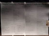 Osteria Giulietta e Romeo à Verona menu