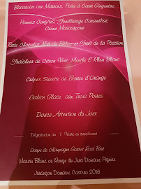 Carte du Restaurant Cazenove de Pierre ORSI à Lyon