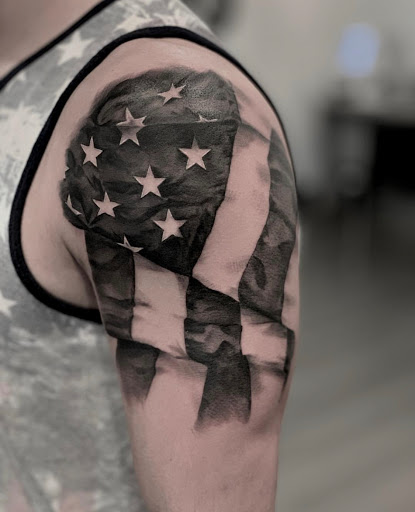 Explore black lab tattoo ideas, creative tattoo ideas in Spokane, available at Anchored Art Tattoo