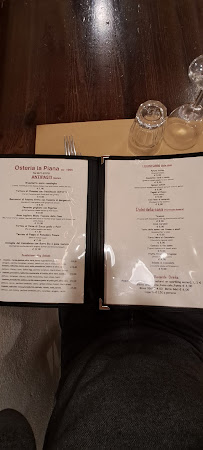 Osteria Pizzeria La Piana à Siena menu