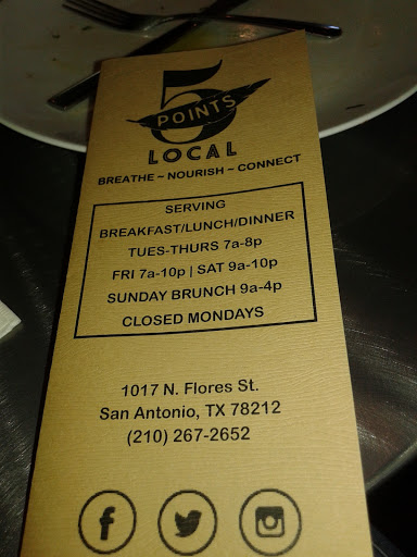 Gluten-Free Restaurant «5 Points Local», reviews and photos, 1017 N Flores St, San Antonio, TX 78212, USA