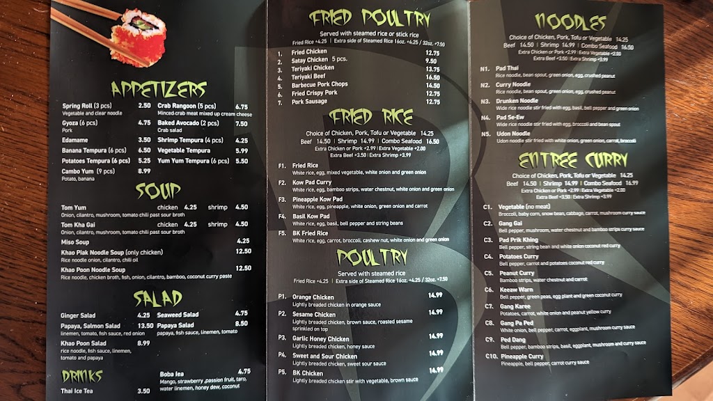 BK sushi and Thai food 48328