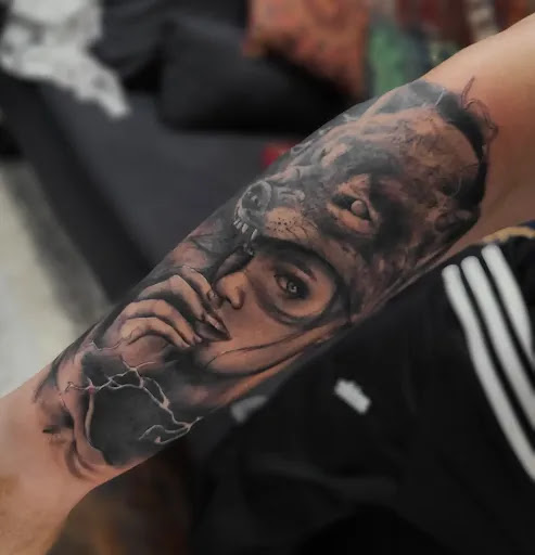 Explore snowboarding tattoo ideas, creative tattoo ideas in Valdosta, available at Acid Ink Tattoos