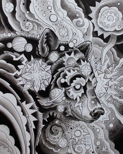 Explore mens space tattoo ideas, creative tattoo ideas in Swannanoa, available at Iron Wolves Tattoo