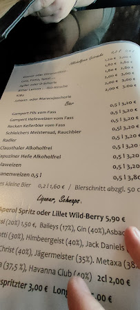 Menu / carte de Weitblick à Ebern