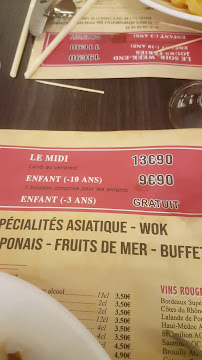 Restaurant de type buffet Let’s Wok à Vert-Saint-Denis (le menu)