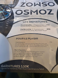 Osmoz By Huitres et compagnie à Toulouse menu