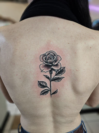 Explore heart and rose tattoo ideas, creative tattoo ideas in Seymour, available at 3 Sevens Tattoo