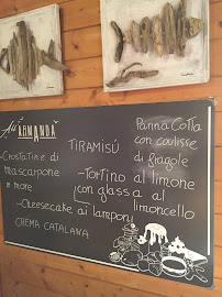 Carte du Ristorante Armanda à Viareggio