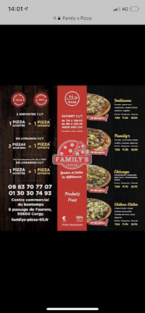 Family's Pizza Cergy à Cergy carte