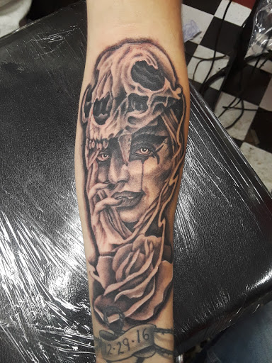 Explore halloween sleeve tattoo ideas, creative tattoo ideas in Abilene, available at A Tattoo Experience by Spaz