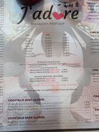 J'ADORE à Calais menu