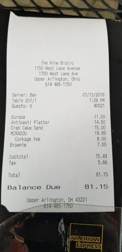 Bistro «The Wine Bistro», reviews and photos, 1750 W Lane Ave, Upper Arlington, OH 43221, USA