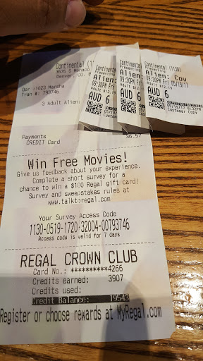 Movie Theater «Regal Cinemas Continental 10 & RPX», reviews and photos, 3635 S Monaco Pkwy, Denver, CO 80222, USA