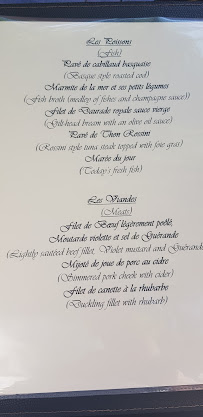 Restaurant français Auberge du Louvetier à Rambouillet (la carte)