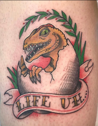 Explore dirt bike tattoo ideas, creative tattoo ideas in Lake Bluff, available at Evolution Body Arts
