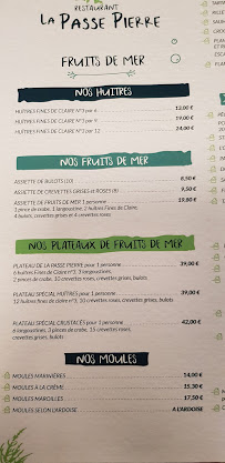 La Passe Pierre à Arras menu