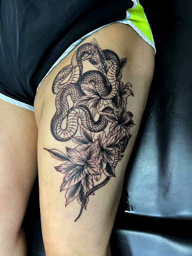 Explore footprints poem tattoo ideas, creative tattoo ideas in Gadsden, available at Sacred Art Tattoo Company