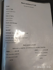 Menu / carte de Kalispera à Oristano