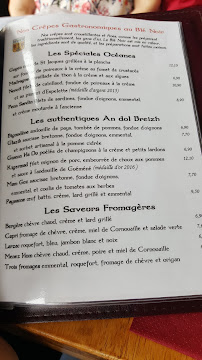 Crêperie An Dol Breizh Audierne à Audierne carte