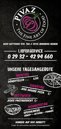 Pivaz Neheim à Arnsberg menu
