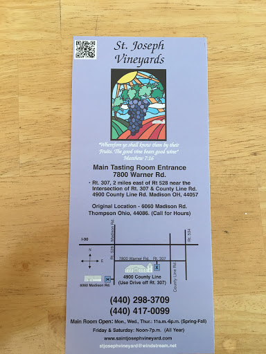 Winery «Saint Joseph Vineyard - Pinot Vista Tasting Room», reviews and photos, 7882 Warner Rd, Madison, OH 44057, USA